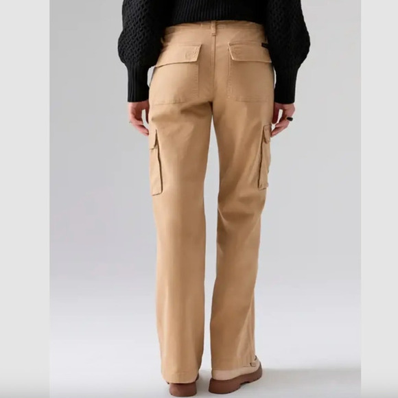 SANCTUARY Pants Size 34 NEW Reissue Cargo Pant Pockets Tan Khaki Straight Leg - Picture 2 of 6